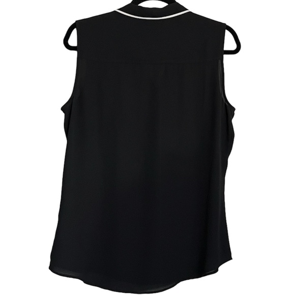 EUC | Express | Button Down Black with White Trim Tank | Size Medium - Picture 2 of 4